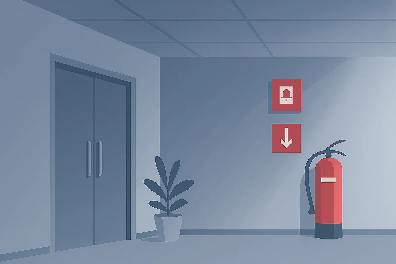 Illustration eines Handwerkers bei der Deckenmontage im modernen Trockenbau