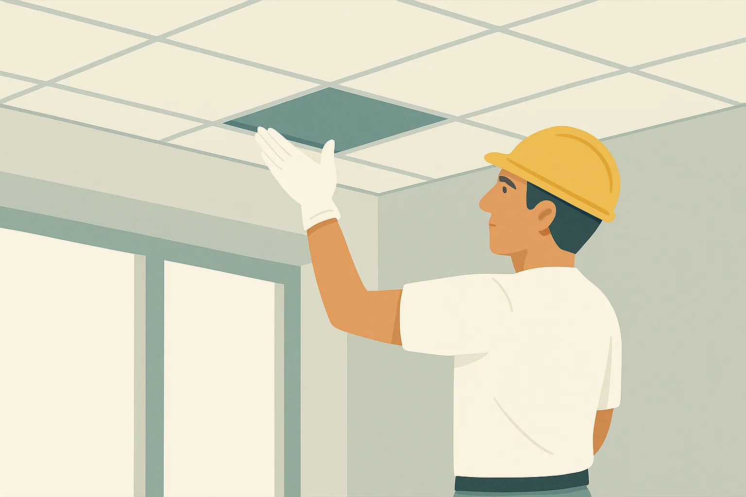 Zweite Illustration einer modernen Deckenkonstruktion von Trockenbau Plus in Coesfeld